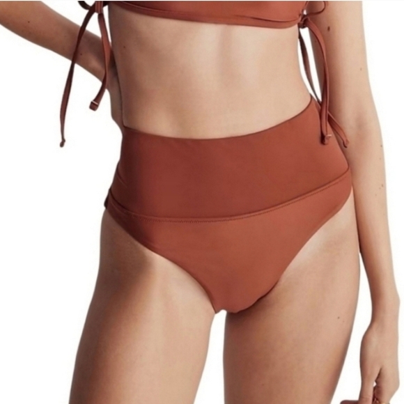 Madewell Second Wave Swimsuit Bikini Bottom Womens Size XS New Highg Rise Cheeky - Picture 1 of 9